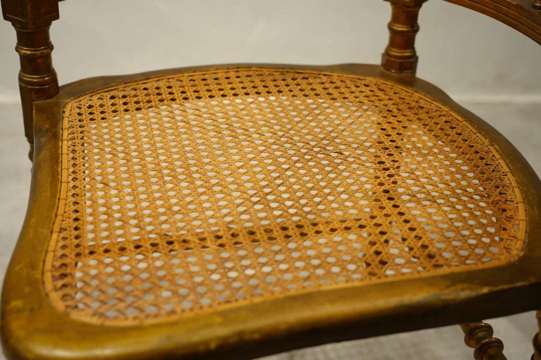 コーナーチェア　アンリ2世様式　金箔　ゴールド　金彩　フランス　アンティーク