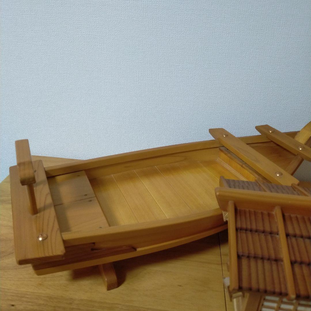 【美品】屋形船　木工職人　手仕事　木工細工　舟盛り