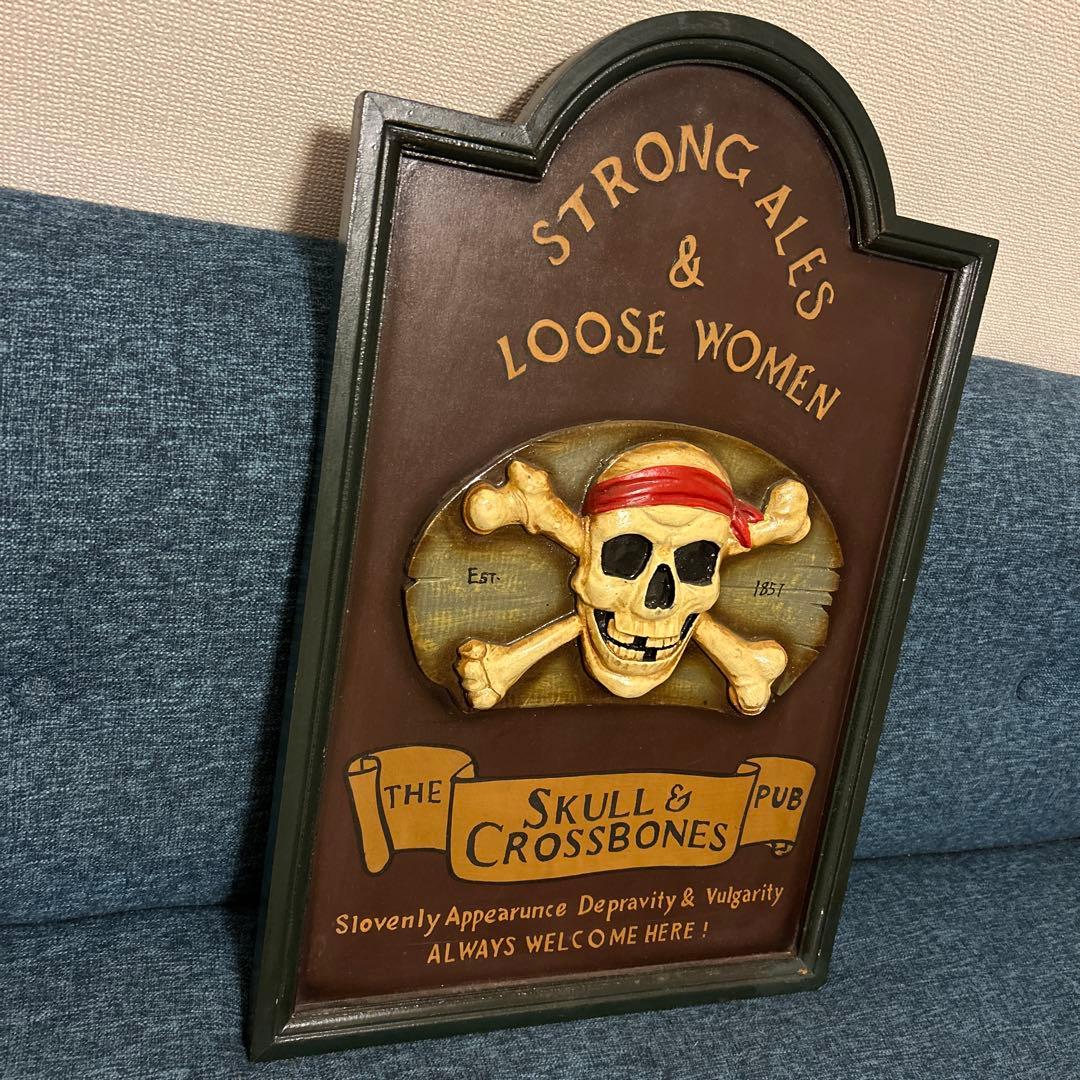 廃盤　希少　アメリカン雑貨　スカル＆クロスボーン 海賊　パブ看板　新品・未使用
