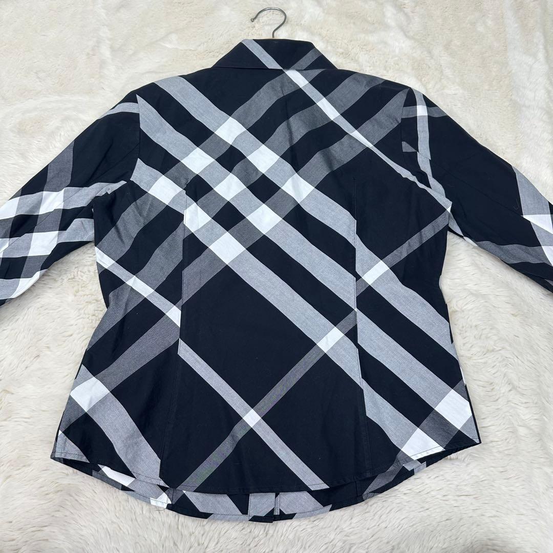 ✨美品✨バーバリーロンドン モノトーンメガチェック長袖シャツ ホースロゴ L