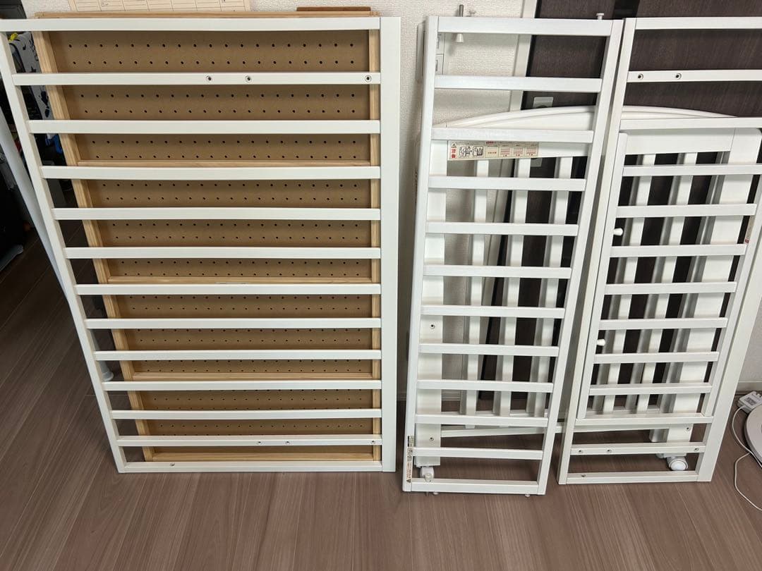 KATOJI ベビーベッド ホワイト 下段収納付き 手渡し 可