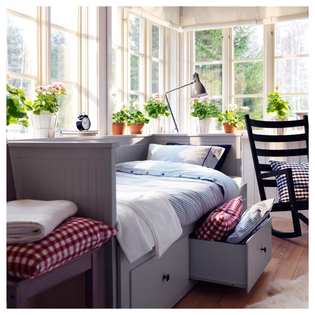 【美品】IKEA HEMNES ベッドフレーム+マットレス※引取は名古屋市中区