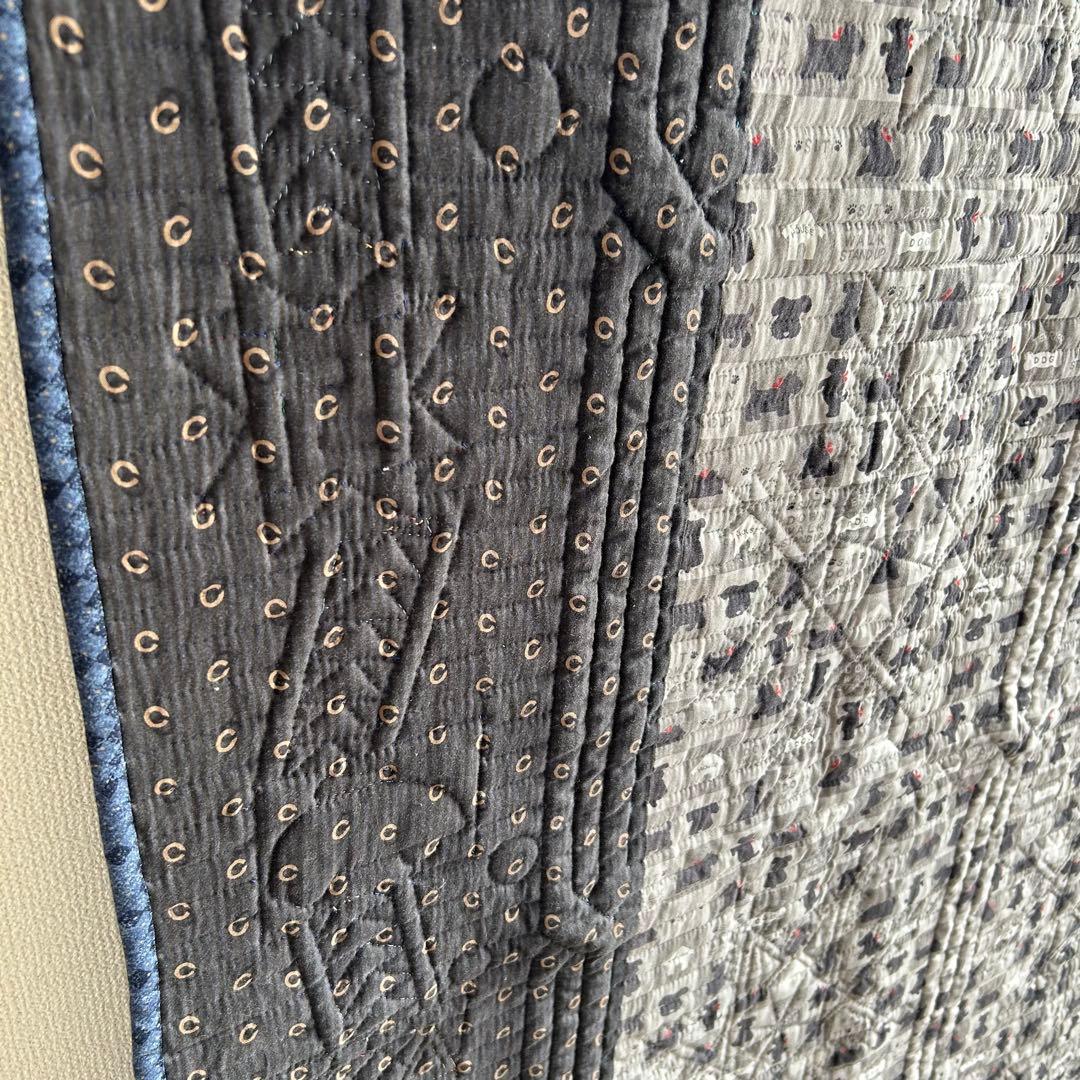 ハンドメイド パッチワーク フェザースター タペストリー兼ベットカバー