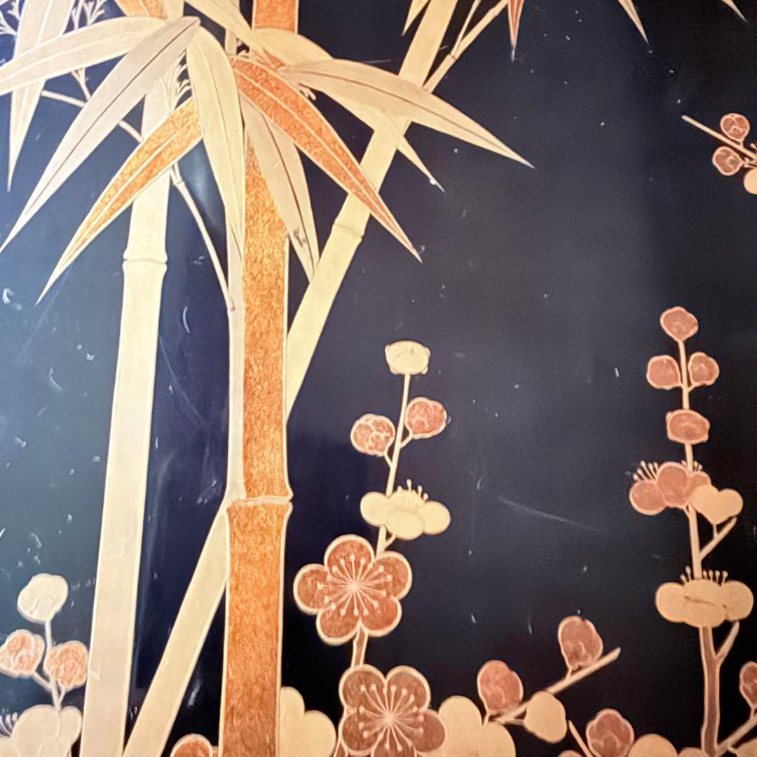 超限定1月21日20時迄‼️JAPAN蒔絵天然木本漆 竹梅蒔絵文箱料紙箱桐箱　1客