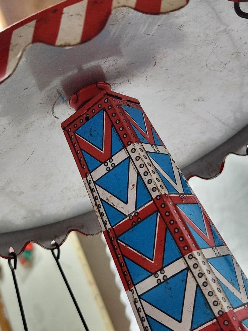 レトロ ブリキ玩具 日本製 メリーゴーランド ネジ式 ATCアサヒ玩具 動作品