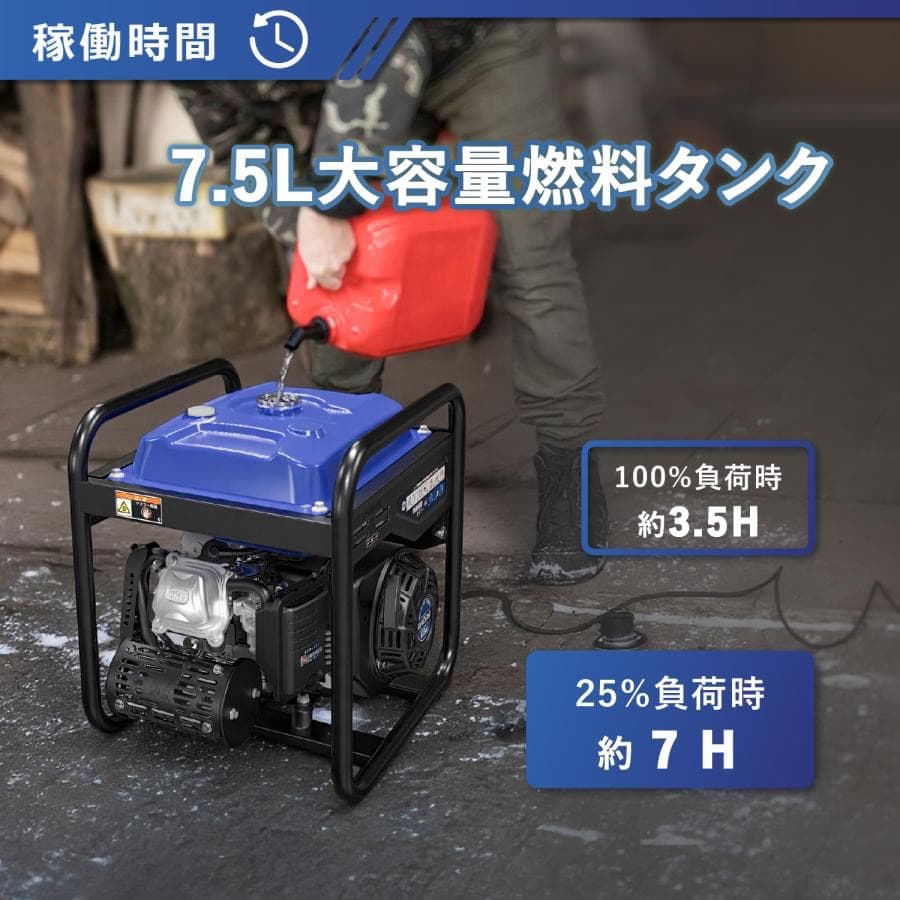 インバーター発電機 定格4.0kVA ガソリン 正弦波 低騒音 高性能 長時間運