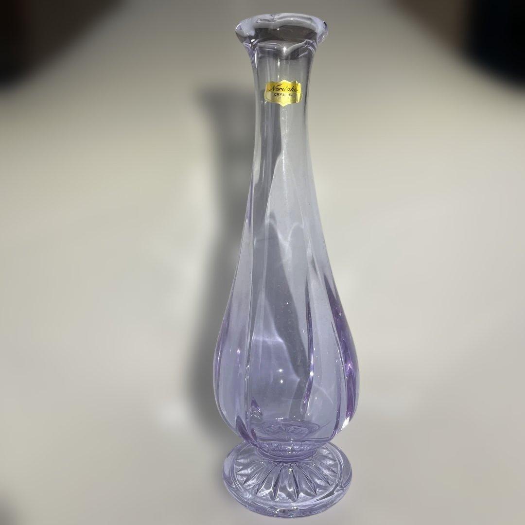 アレキサンドライト ノリタケクリスタル花瓶 ガラスの宝石 新品元箱 ヴィンテージ