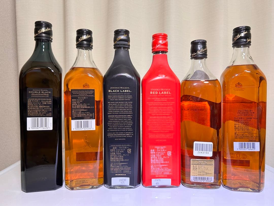ジョニーウォーカー　飲むべきボトル　6本セット