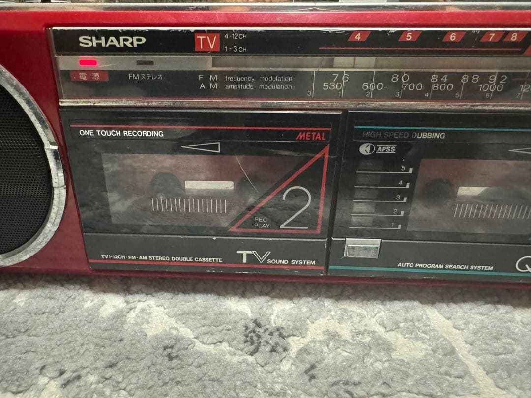 SHARP ステレオダブルカセットQT-77MK II (R)現状品