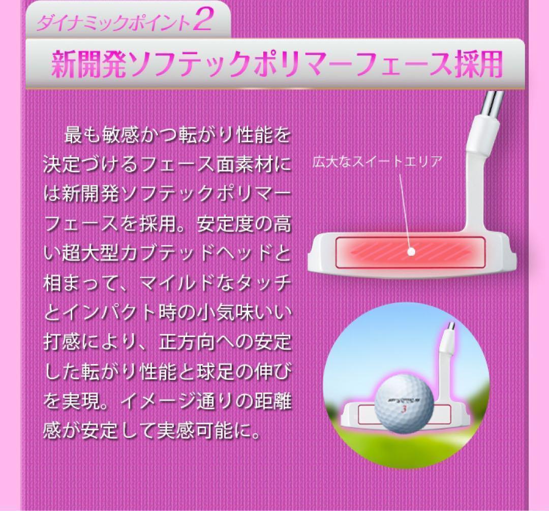 カワイイ新型♥極太グリップと大型ヘッドの安定感抜群のダイナミクスレディス パター