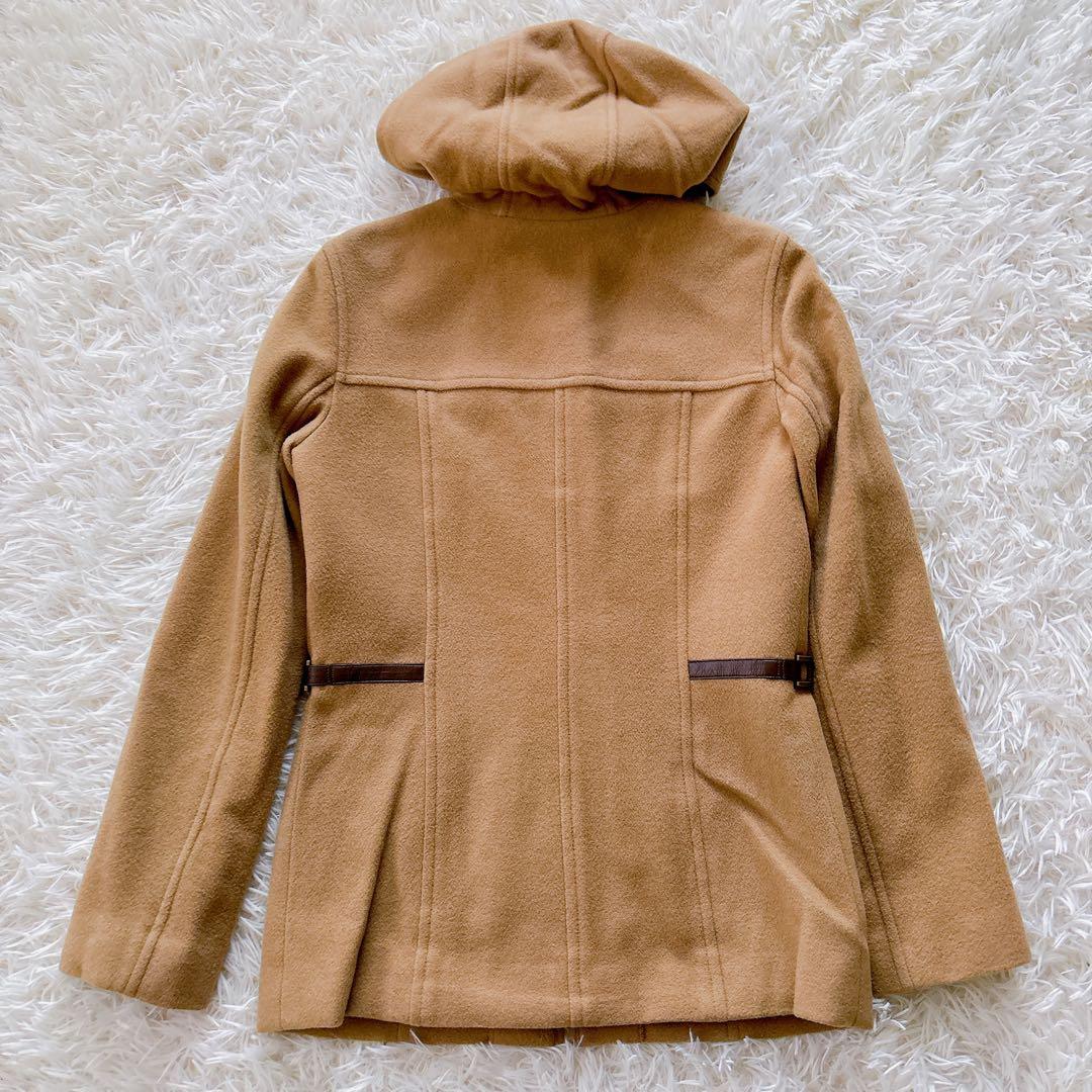 BURBERRY ショートコート アンゴラ混 ノバチェック ホースロゴ フード