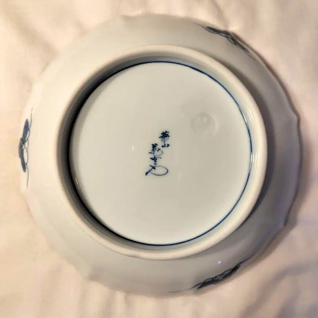 新品未使用 箱付き 有田焼 三方菊 深皿揃 5枚セット 工芸品 アンティーク