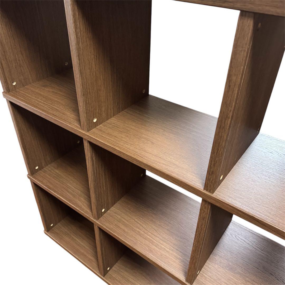 ウォールナット　シェルフ　木製オープンラック　3列×3段