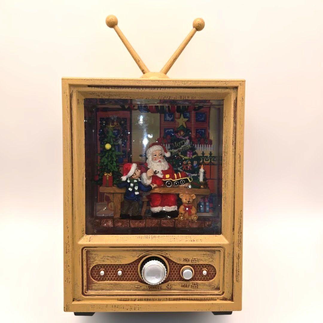 す*ん様 ★値下! レトロテレビ型 クリスマス音楽＆雪舞仕掛 サンタクロース ス