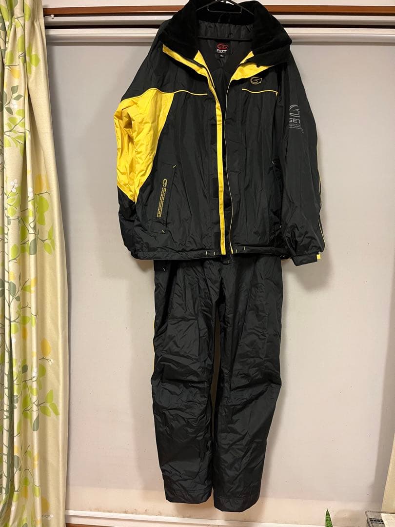 GETT フィッシング 釣り 完全防寒着 上下 メンズ 黒/黄 3L 新品