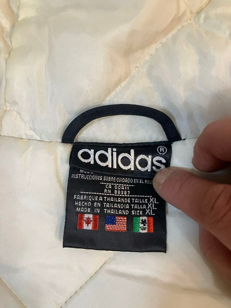old adidas 古着 80s 刺繍ロゴ 中綿アウター 黒ジャケット 常田
