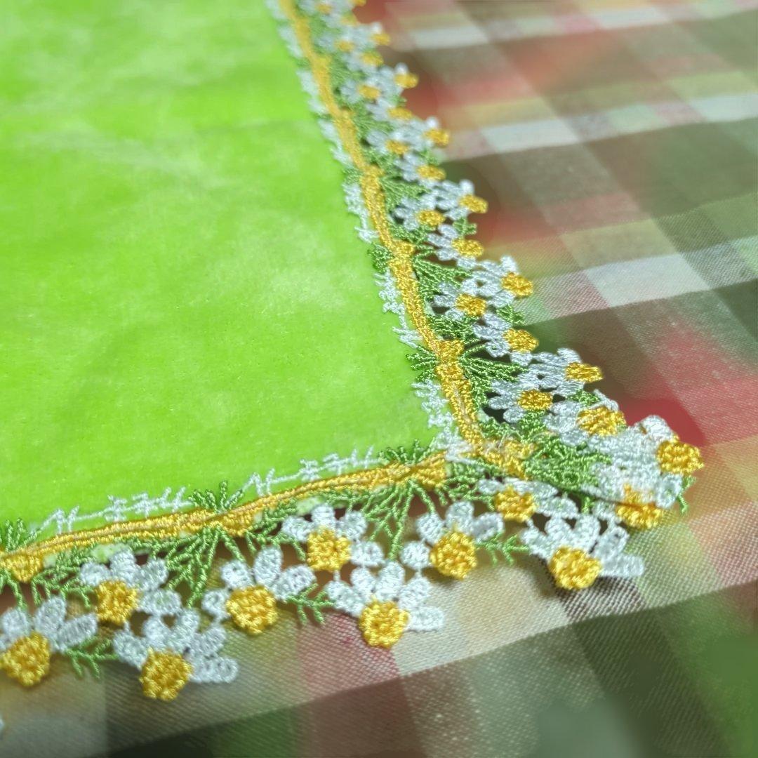 連休割　近沢レース　タオルハンカチ　ティータイム　カモミール　桜餅