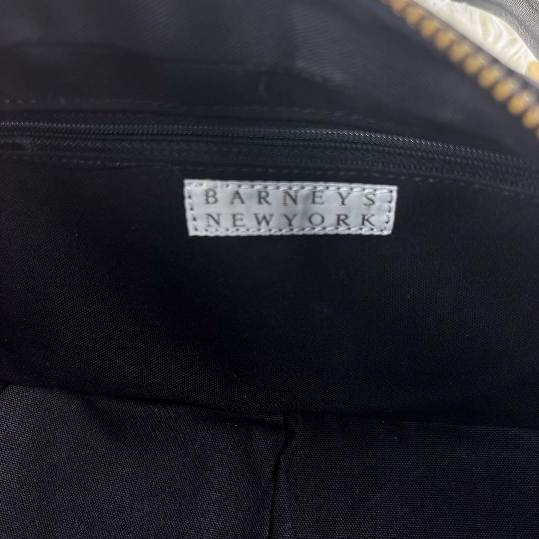 美品 バーニーズニューヨーク レザー ハンド バッグ フォーマル ブラック 金