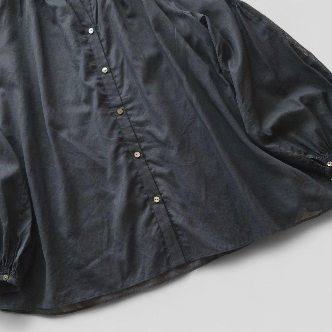 25SS 美品 トゥモローランド シャイニーオーガンジー シャーリングブラウス