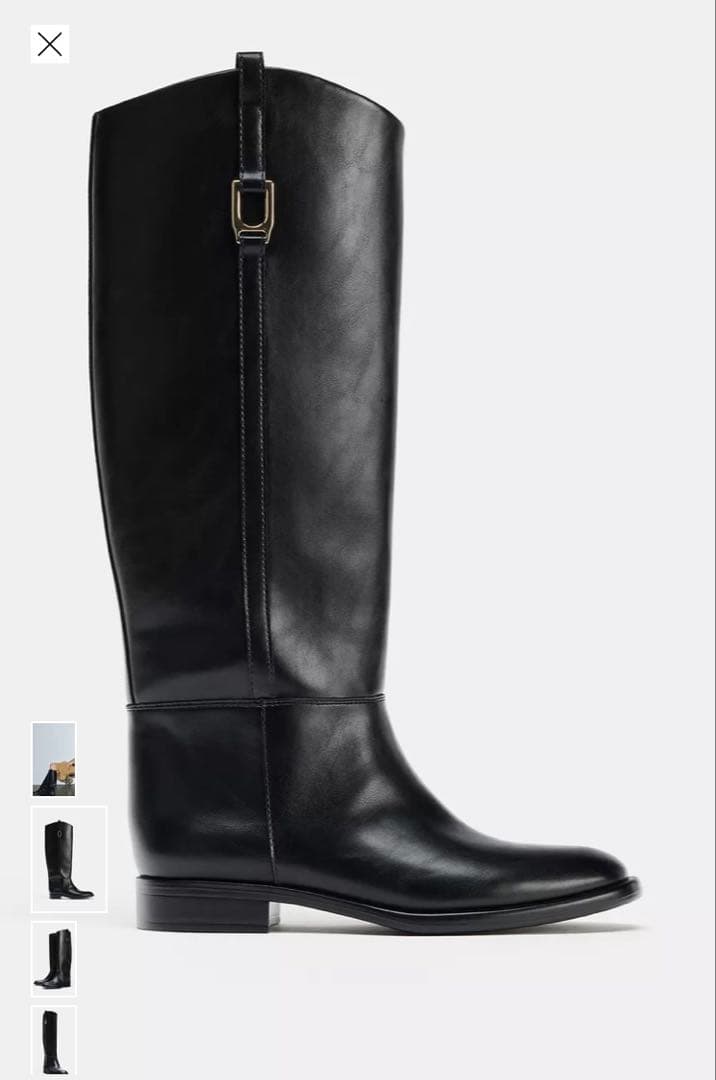 完売品　新品　ZARA ザラ　フラット乗馬ブーツ　セール除外品