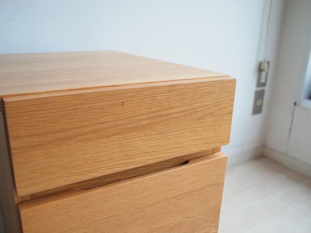 無印良品/MUJI オーク材 デスクワゴン 引出 ナチュラル ZR24069