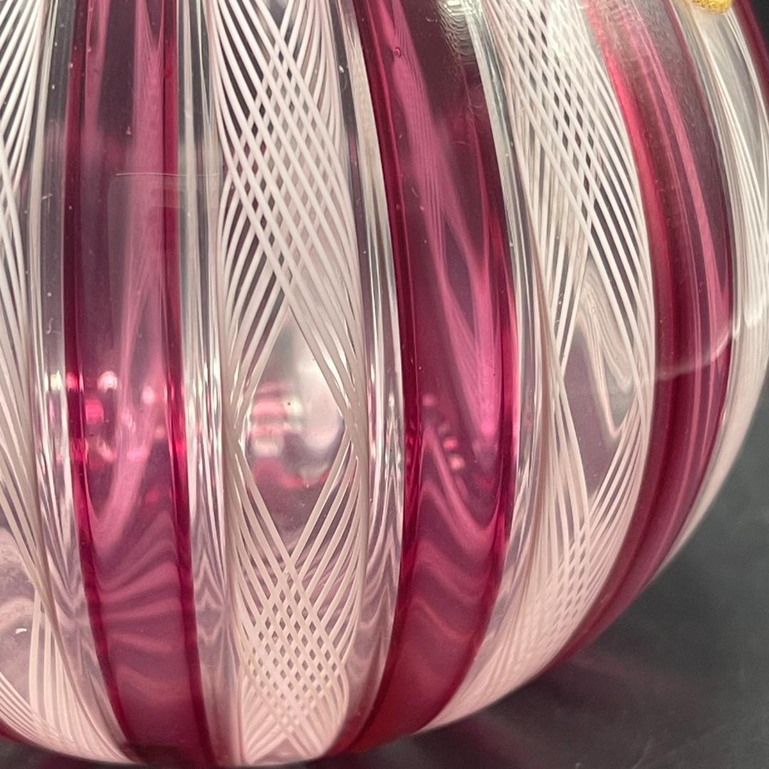 MURANO ムラーノ ベネチアンガラス 約20cmフラワーベース 花瓶 ピンク