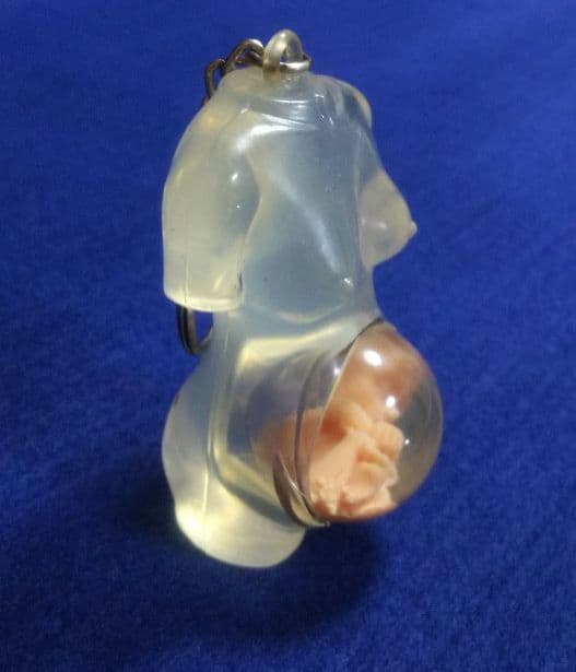 77 極美品 未使用 レア 90s 妊婦 胎児 スケルトン クリア キーホルダー