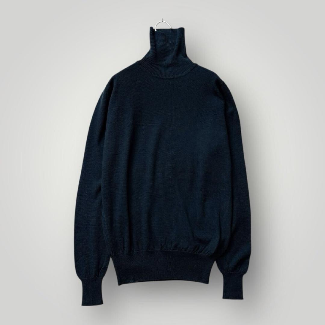 [美品 上質] JOHN SMEDLEY タートルニット ダークグリーン