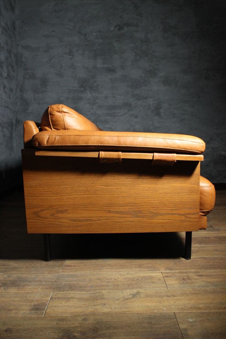 首都圏送無料〜ANV001 本革　3人がけ＋オットマン＋チェア　ソファセット