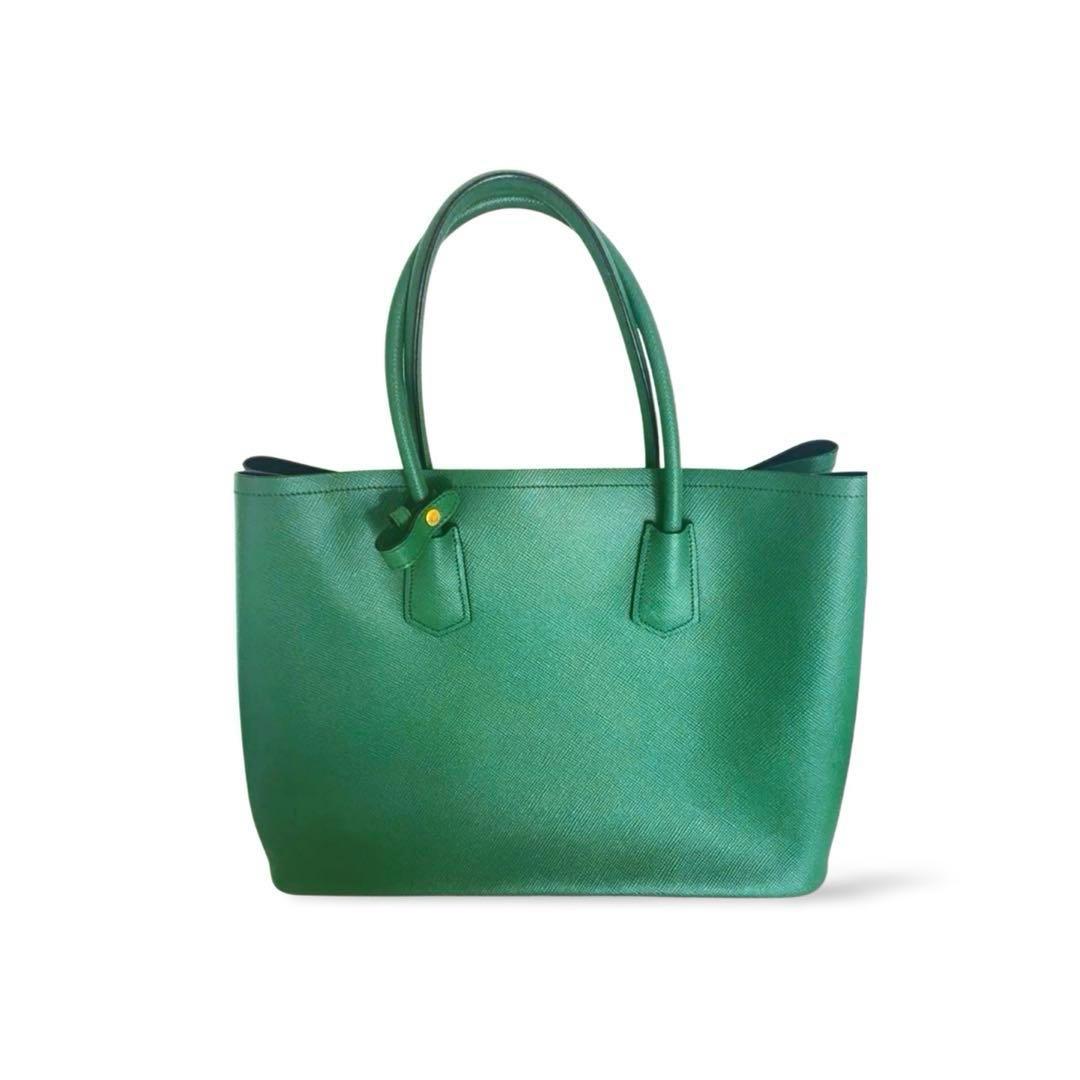 【PRADA】プラダ サフィアーノレザー トートバッグ グリーン