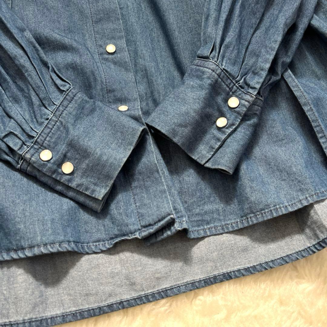 ドレステリア　２Way ボウタイデニムシャツ　ブラウス　リボン　ゆったり