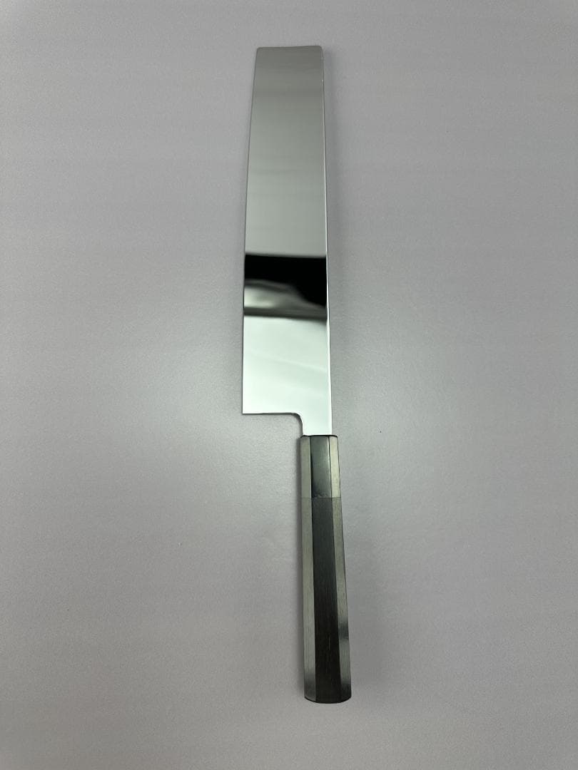 5608 角型薄刃包丁 8寸 ウルトラ鏡面仕上げ 刺身包丁 黒檀黒水牛角八角柄