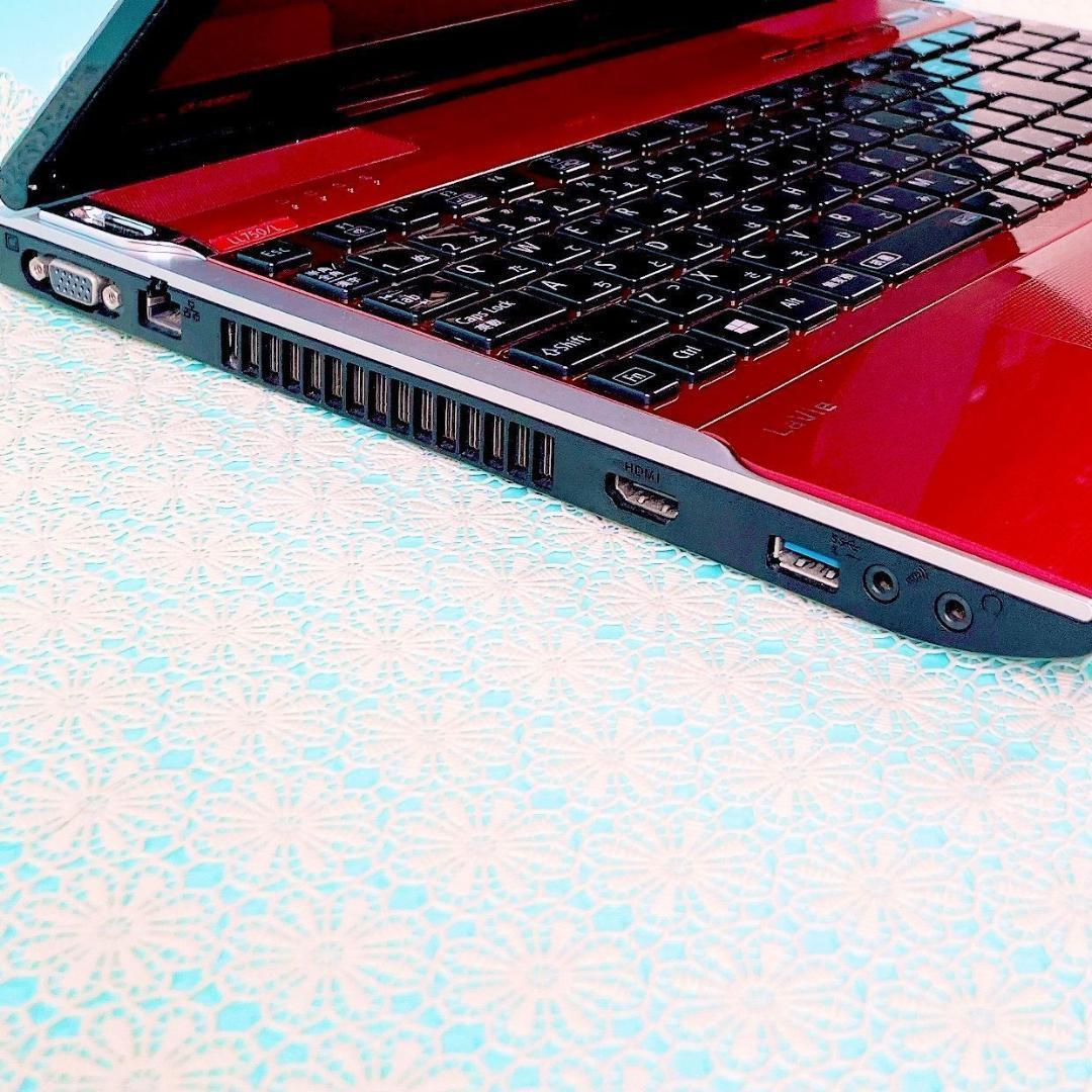 美品✨️たっぷり大容量1TB❣️Corei7✨️ブルーレイ赤ノートパソコン！カメラ付き