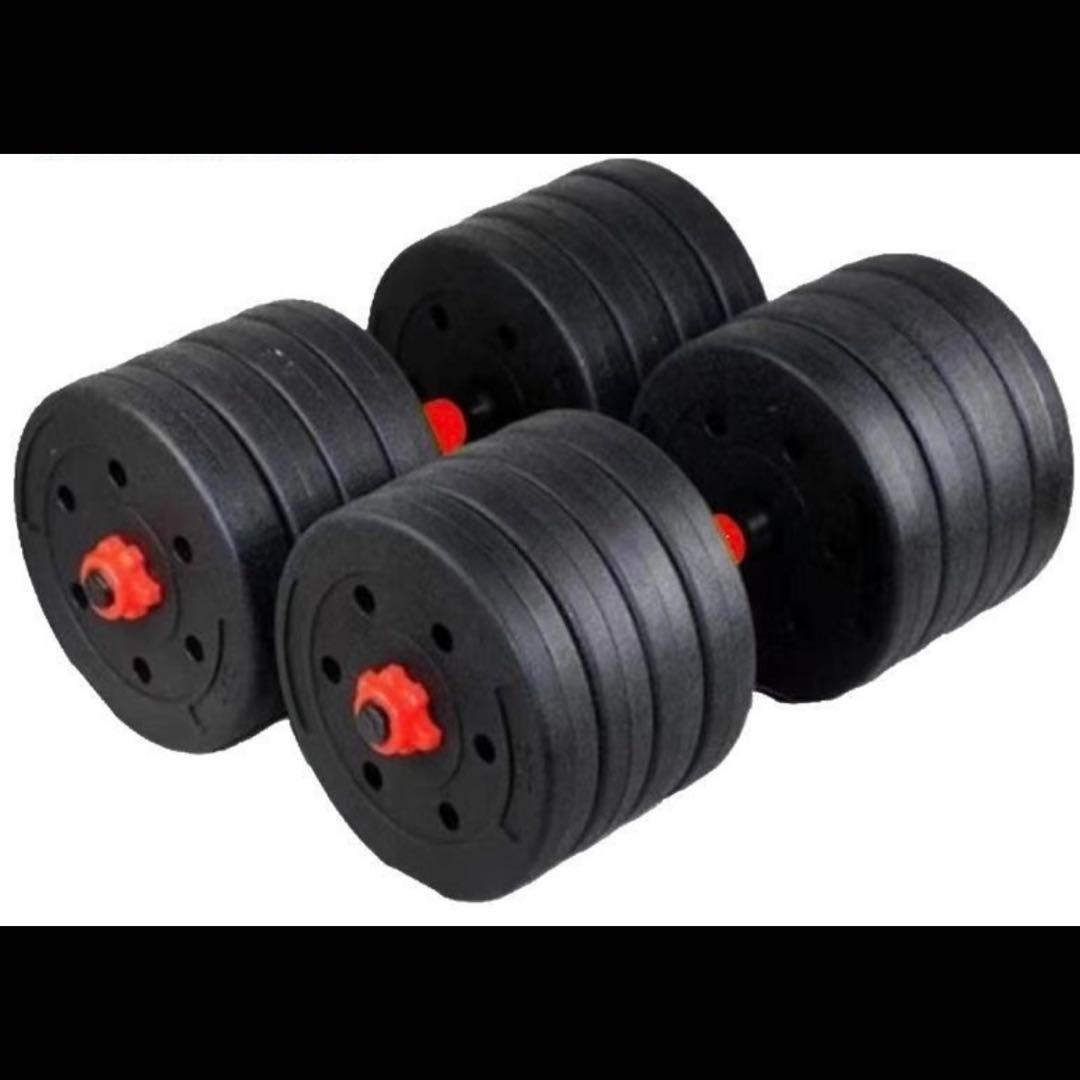 合計50kg／バーベルにもなるダンベル 可変式プレート｜25kg×2個セットA7