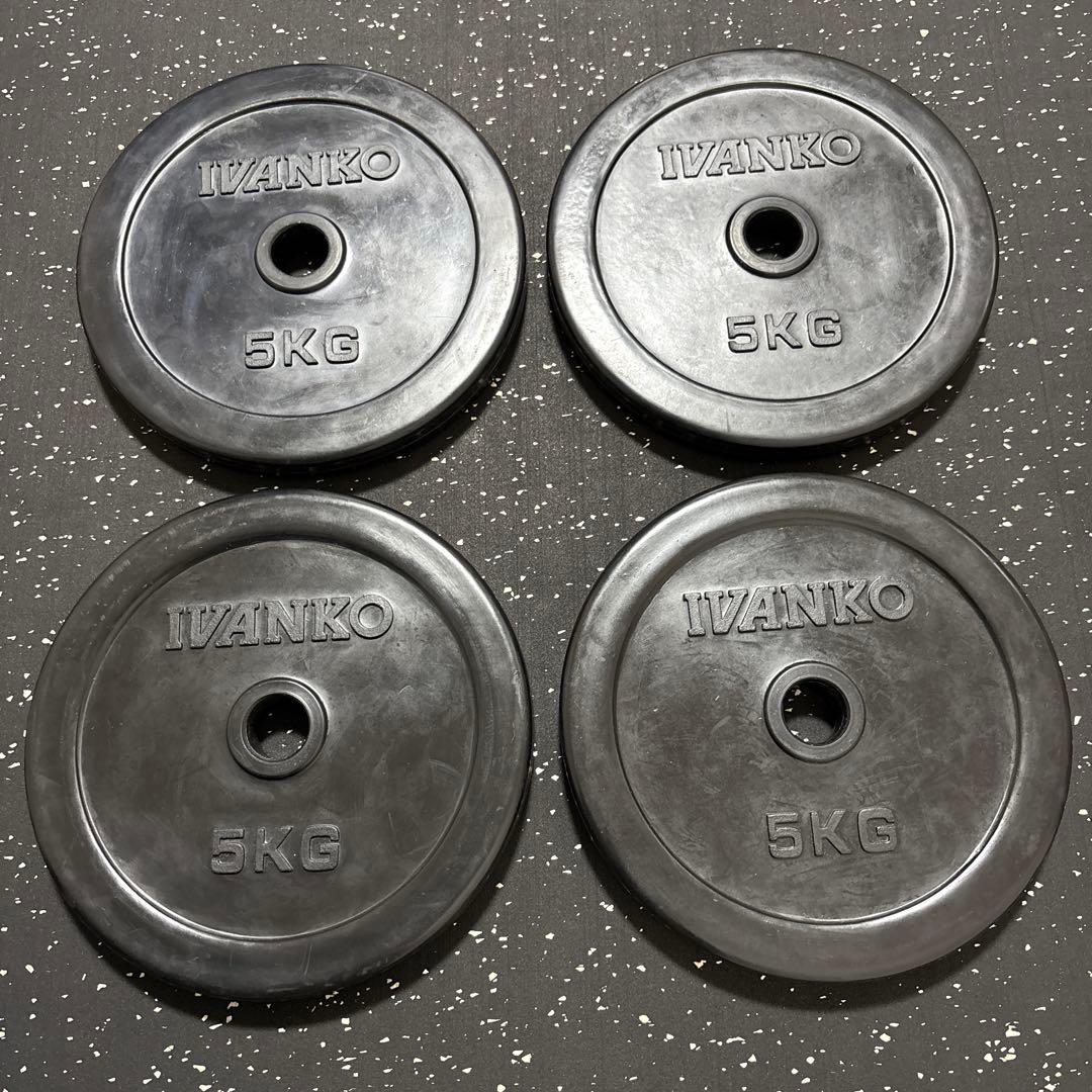 IVANKO ラバーダンベルプレート 5kg 4枚セット Φ28mm ③