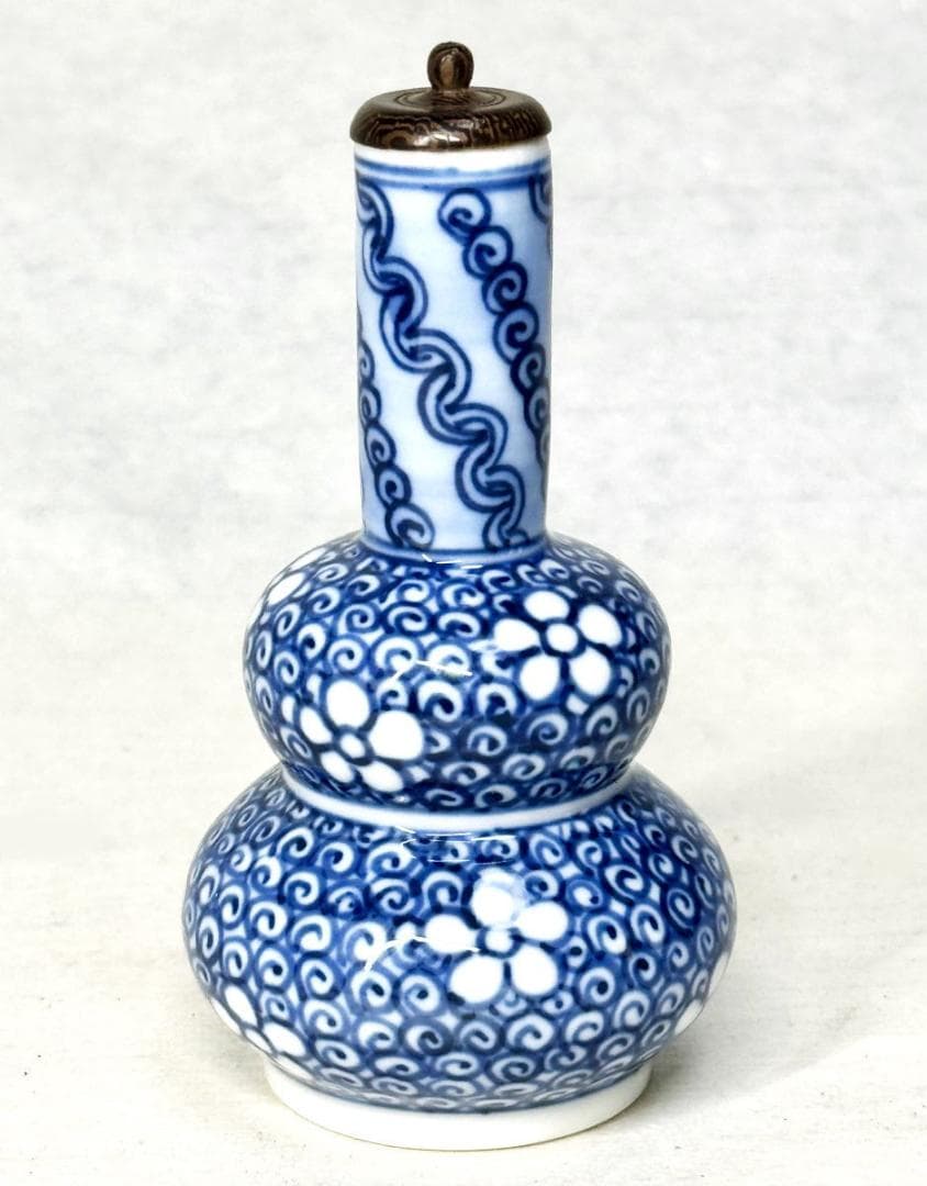 染付 振出し 紫檀蓋 雅城造 在銘 ウブ品 入手困難 日本骨董 WWTT280