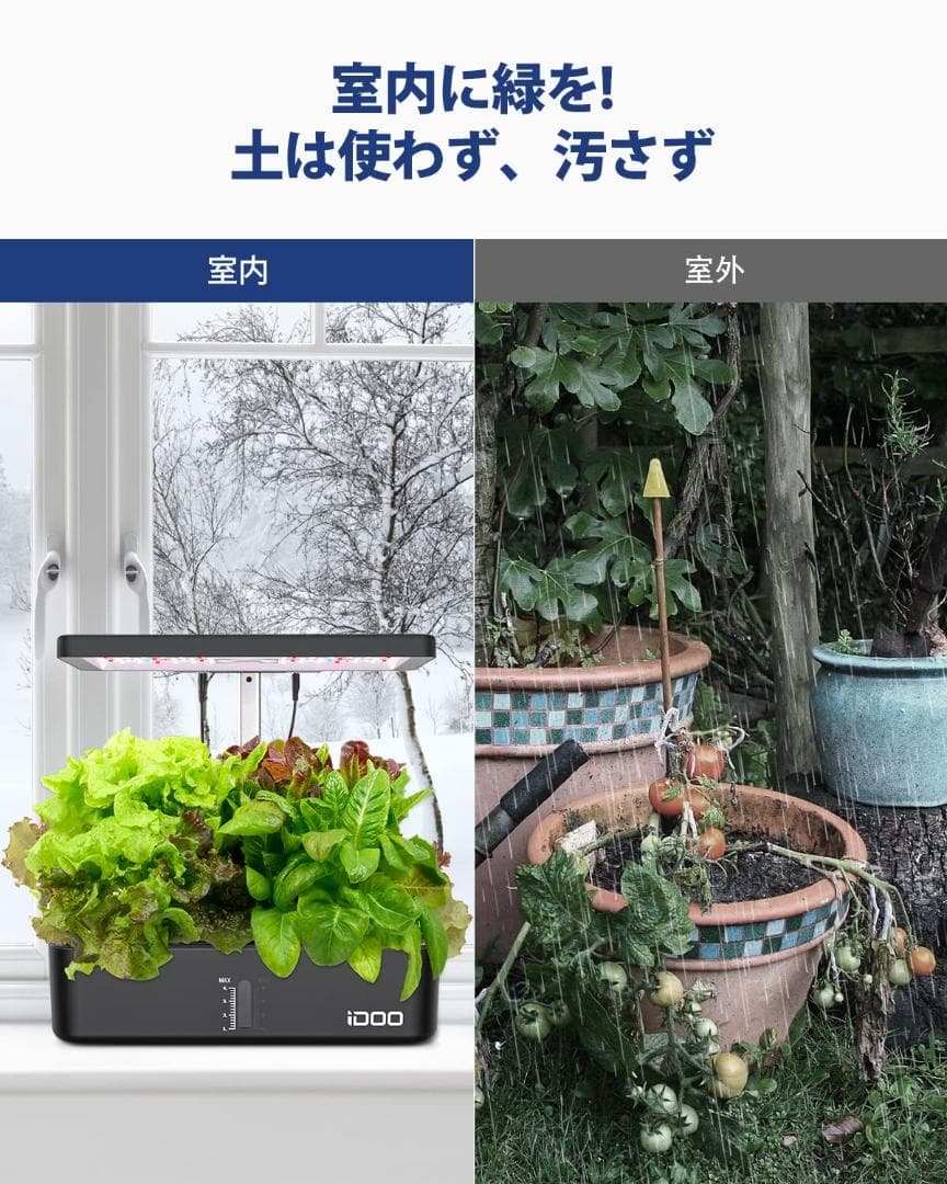 ☆水耕栽培 セット 室内 植物育成LEDライト付き