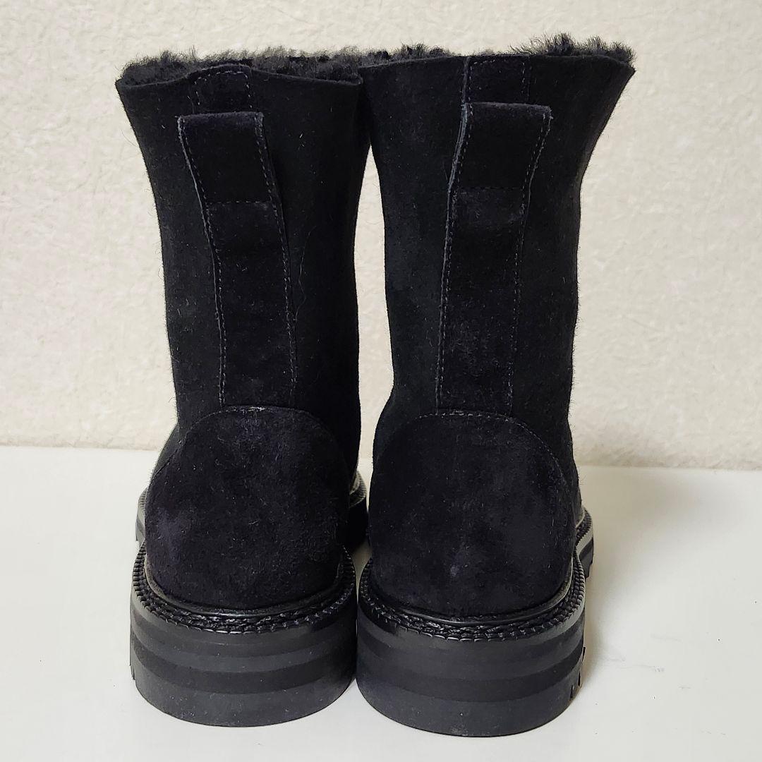 ほぼ新品 マノロブラニク ムートンショートブーツ 36 ブラック TOMOSA