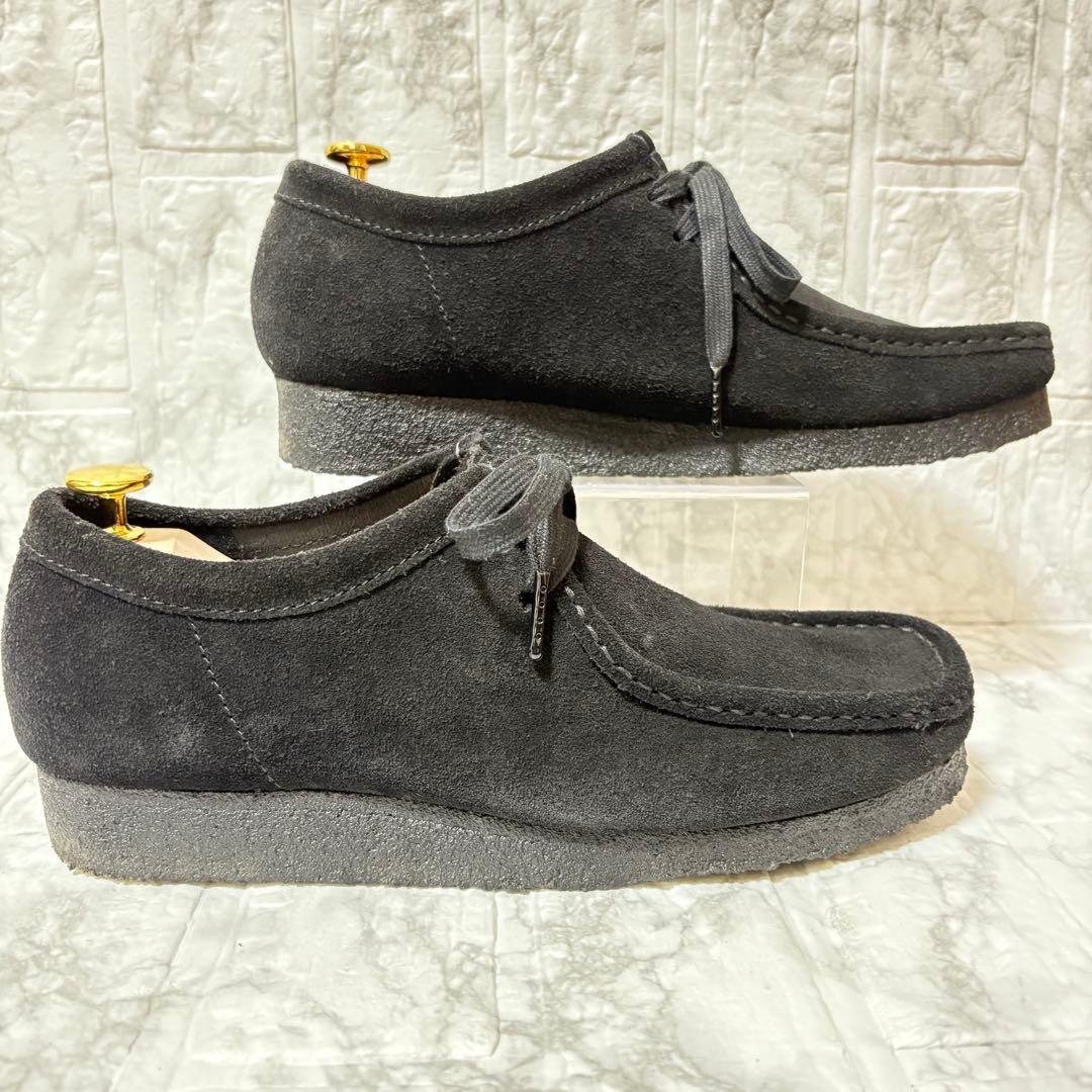 【美品】クラークス ワラビー ローカット スウェード ブラック 25.5