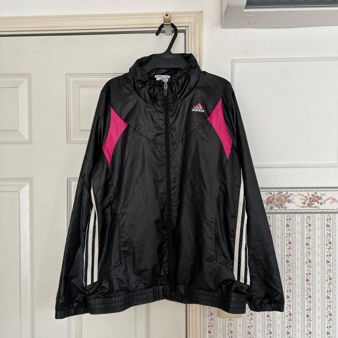 【新品】adidas レディースランニングジャージ L ピンク切替