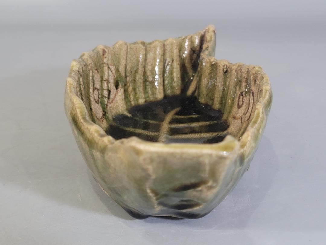 織部 木の葉 向付 五客 時代物 骨董品