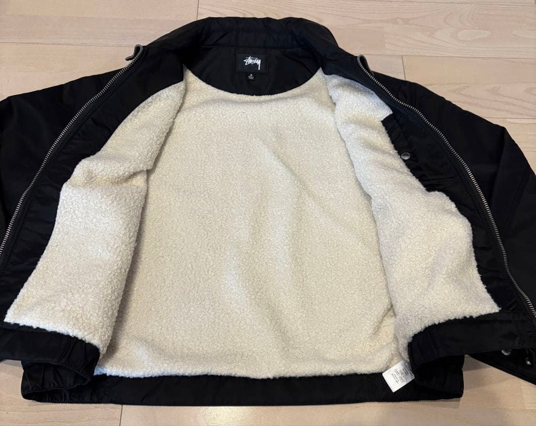 STUSSY 25FW新作PILE LINED ZIP JACKET黒M極美品
