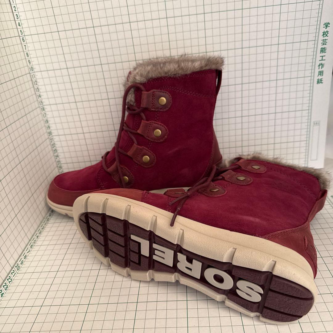 SOREL バーガンディ レースアップブーツ