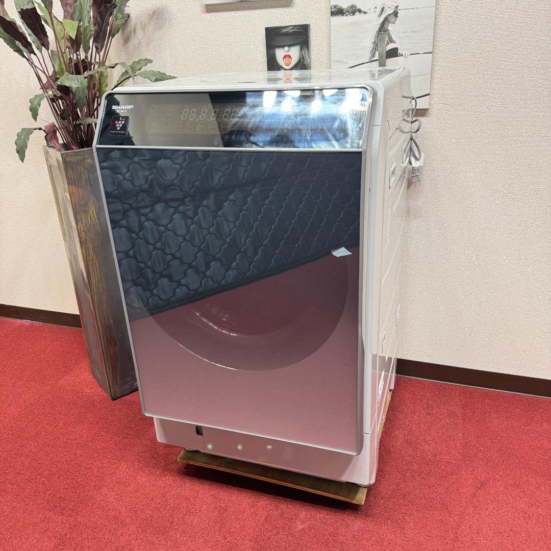 全国送料無料　超美品シャープミラーガラスドラム洗濯乾燥機型　11/6㎏
