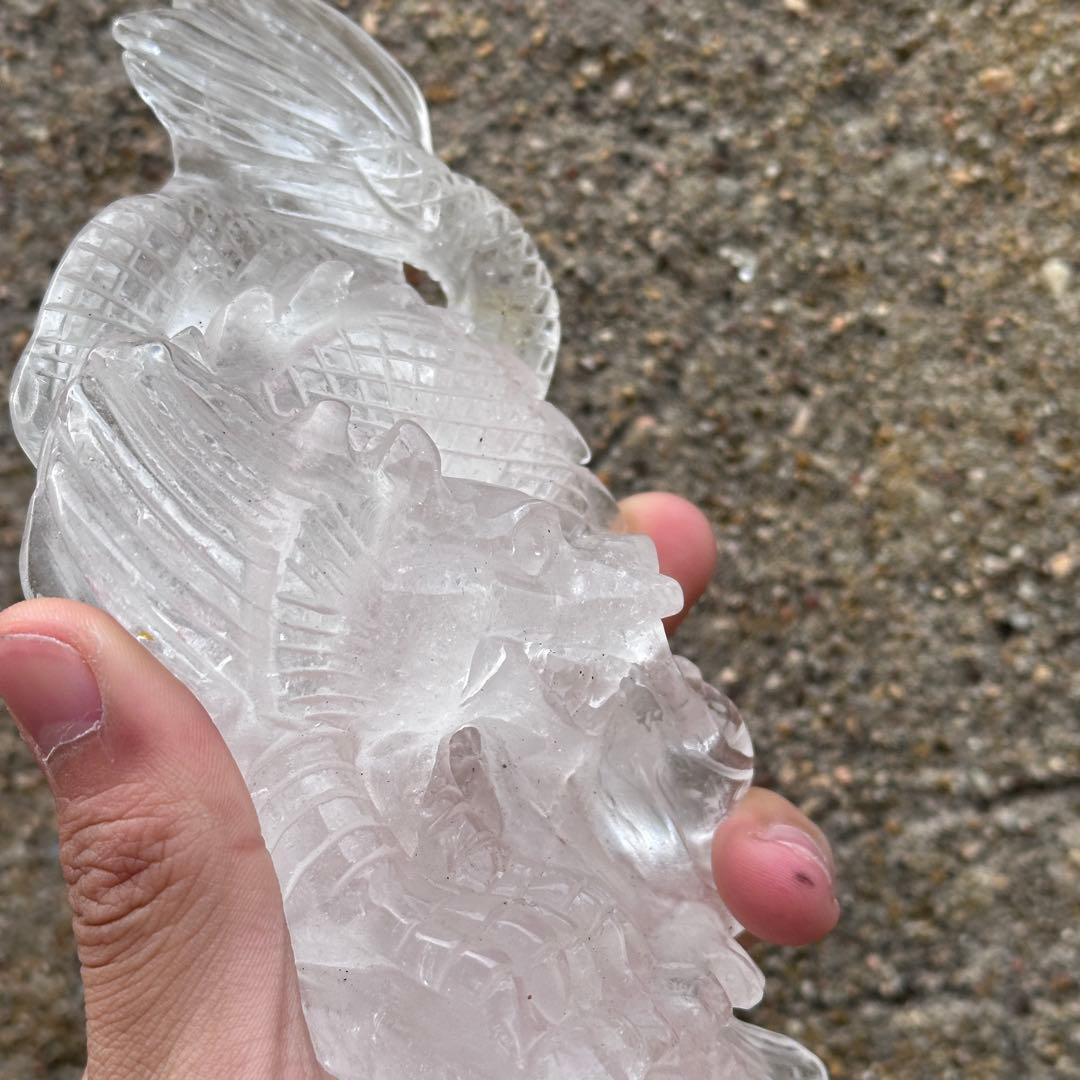 天然石 水晶の龍　置物　ご購入前に在庫確認必要G.182