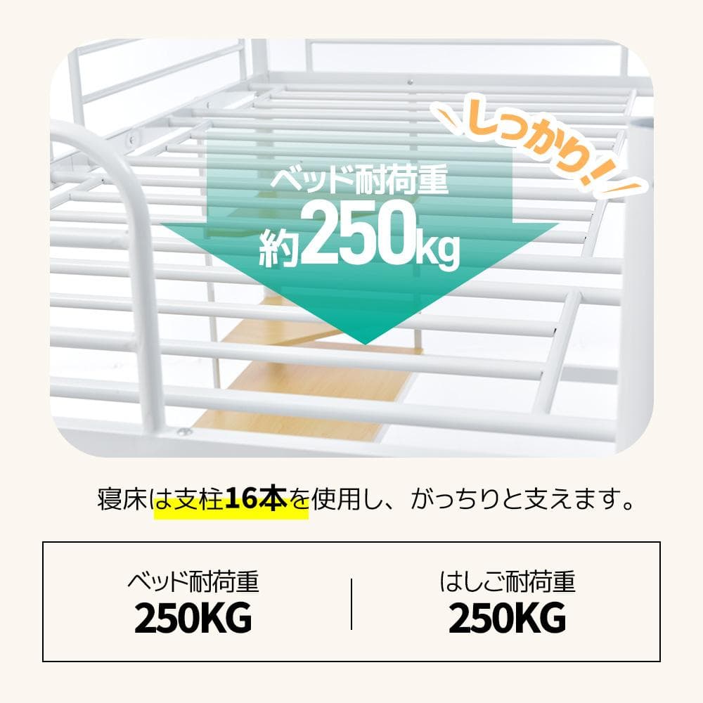 システムベット ロフトベッド シングル コンセント付き デスク付き 収納付き