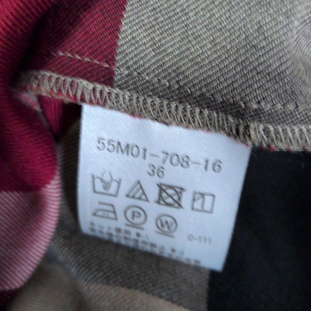 ブルーレーベルクレストブリッジ　 長袖シャツ　赤チェック　リボン付　　美品