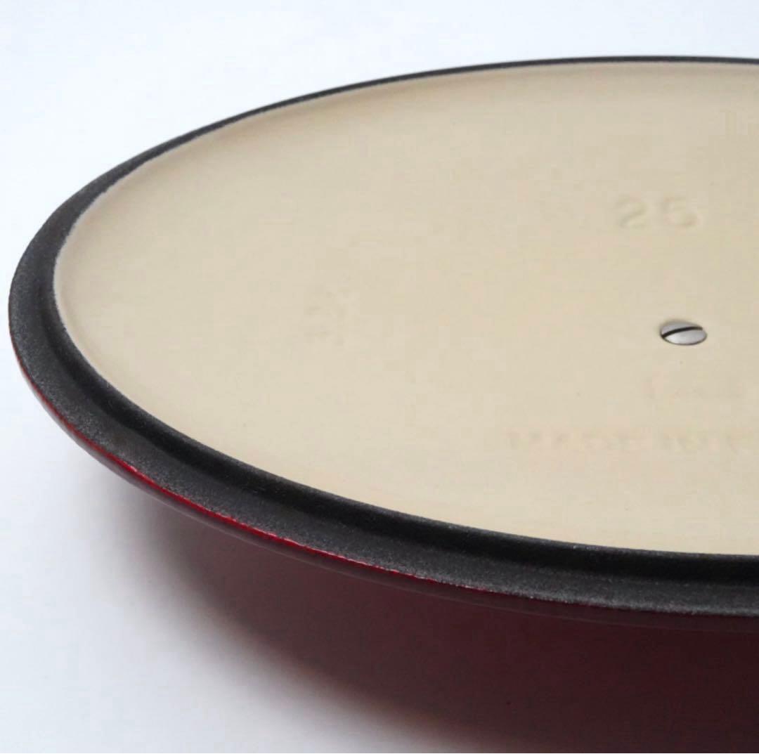 【美品】LE CREUSET　ココット オーバル チェリーレッド　25cm