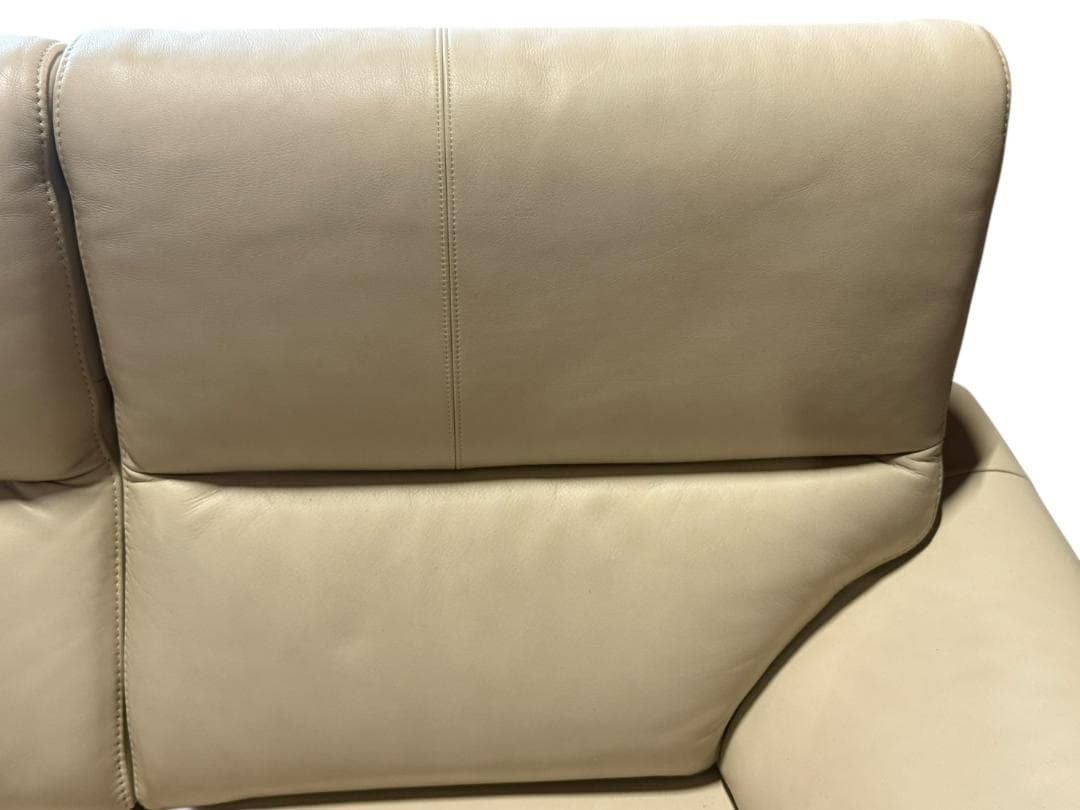 ◻【美品】karimoku 3人掛けソファ 本革張り ZU4853 ソファのみ