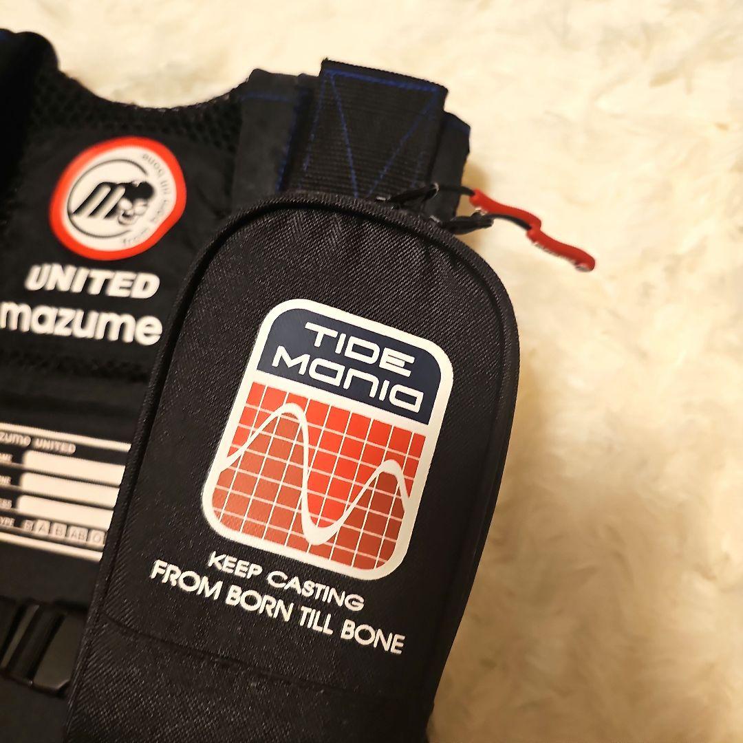 【極美品】マズメ MZXタイドマニアライフジャケットブラック×ブルー